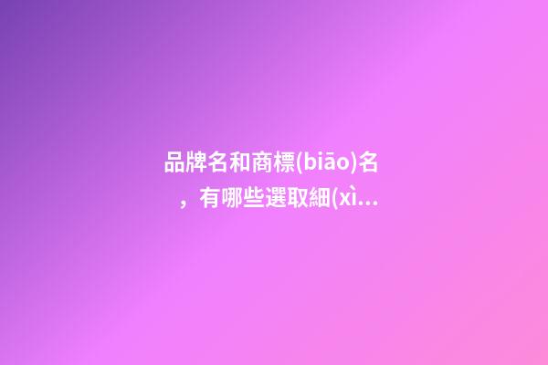品牌名和商標(biāo)名，有哪些選取細(xì)節(jié)？-第1張-商標(biāo)起名-玄機(jī)派